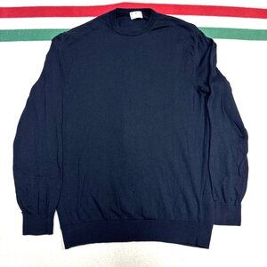 ASKET The Cotton Sweater‎ Mens Size M Short Dark Navy 100% Organic Cotton